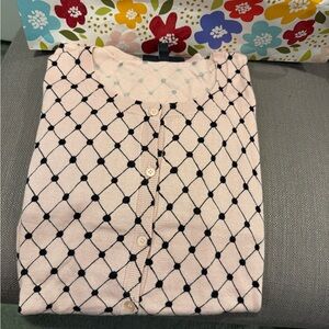 NWOT Lane Bryant Light Pink Cardigan Sweater with Black Dots